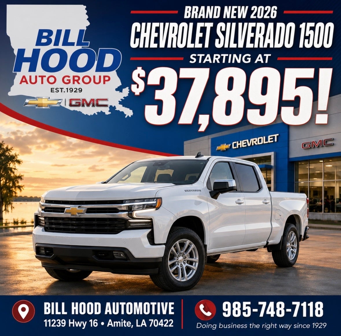 2026 Chevrolet Silverado 1500 starting at $37,895