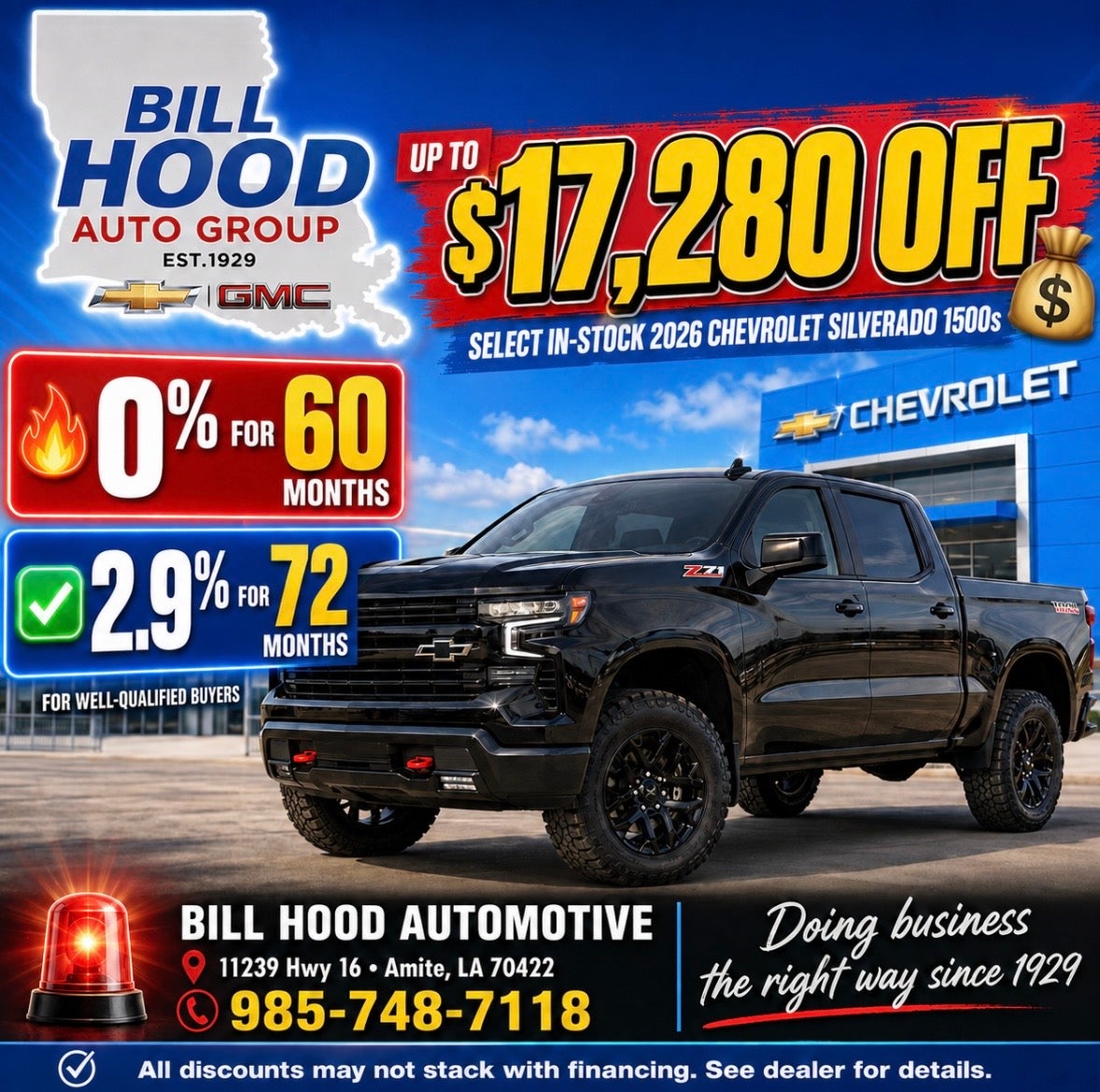 2026 Silverado 1500 up to $17,280 off select models