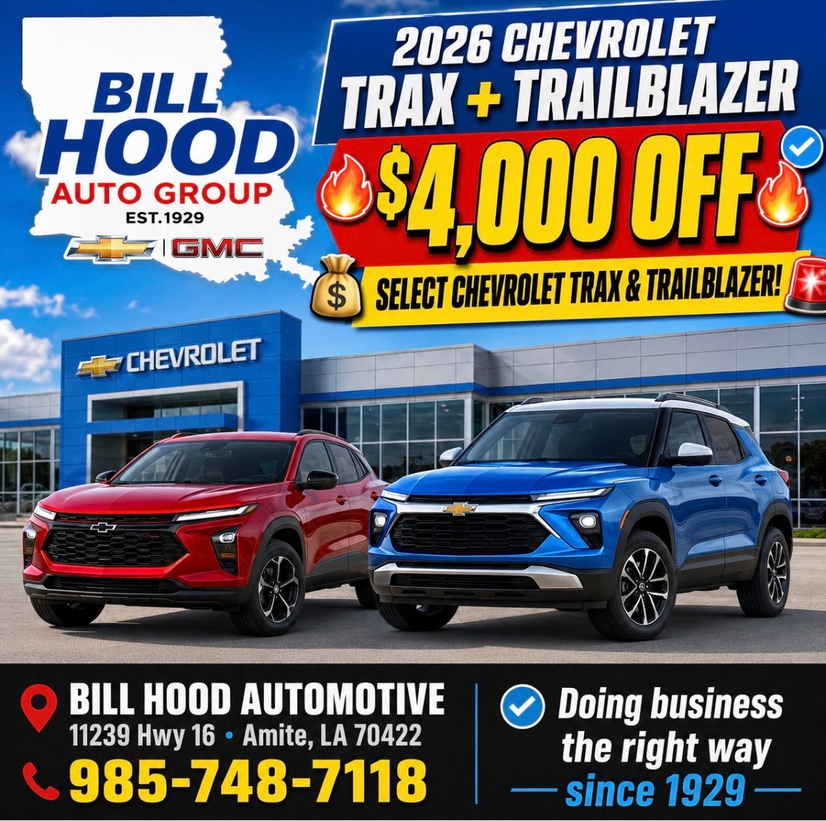 2026 Chevrolet Trax and Trailblazer $4,000 off select models